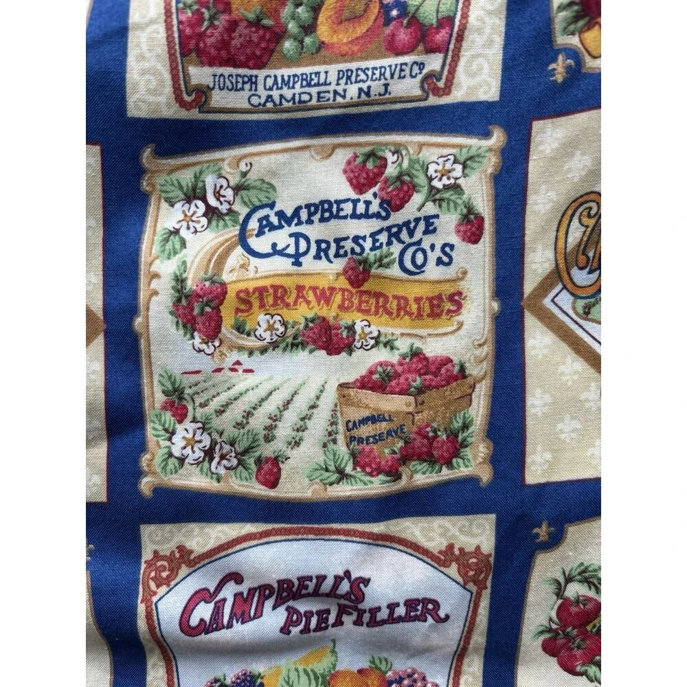 VTG 2001 Campbell Soup Labels Concord Fabrics Cotton Fabric (78x42) 2+ Yards